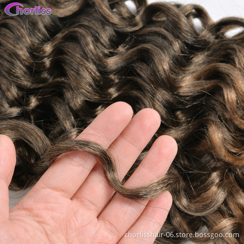 New Arrival Pink Brown Deep Ocean Wave Crochet Braids Soft Hawaii Curls Ombre Color Synthetic Hair Extensions For Women African